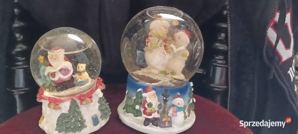 KULE ŚNIEŻNE SZKLANE Z POZYTYWKAMI SPRAWNE PRL Poznań