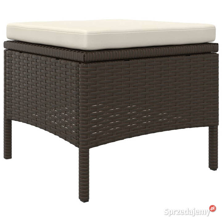 2os sofa ogrodowa ze stolikiem i stołkami brąz