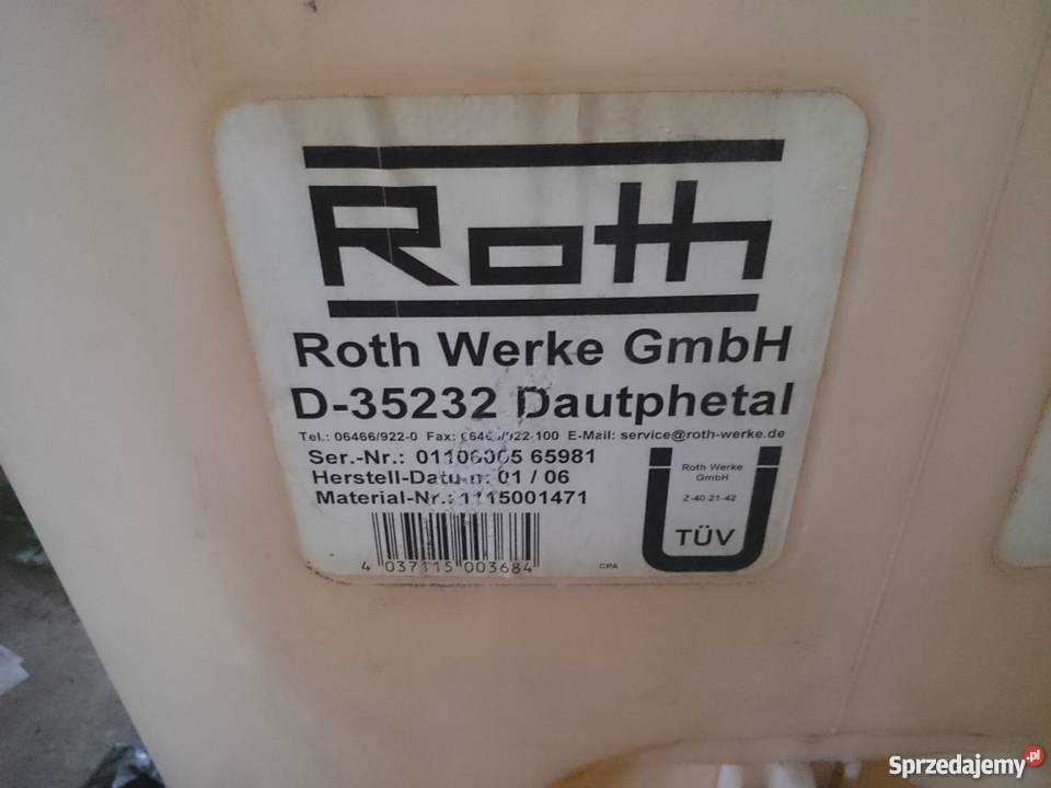 Zbiornik na olej opałowy 1000L ROTH Rzeszów