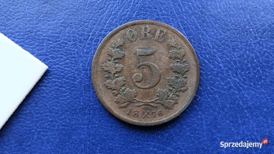 Stare monety 5 ore 1876 Norwegia Lesko sprzedam