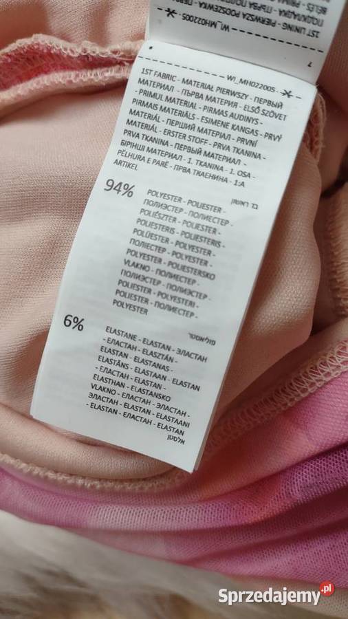 Różowa sukienka mini z marszczeniem w kwiaty S Olkusz