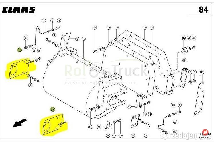 BLACHA ŚCIERALNA CLAAS JAGUAR 800 0783260 Rolnictwo