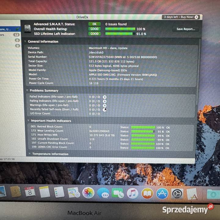 MacBook Air 13 A1466 2015 i5 4GB 128SSD Monterey iOS Warszawa