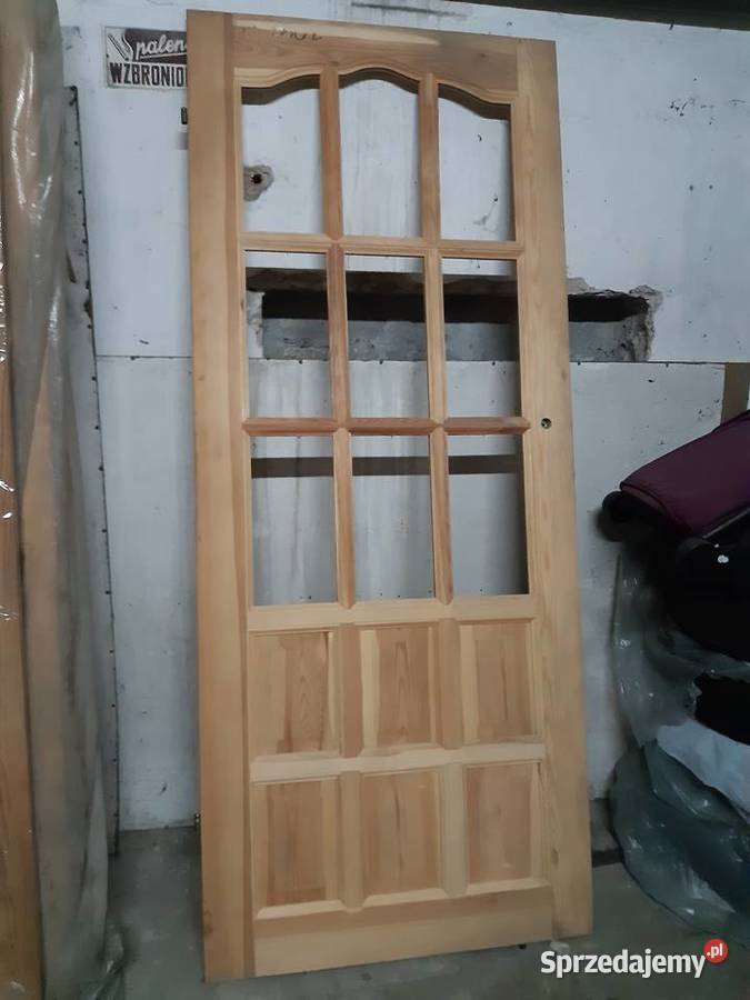 Drzwi drewniane wewnętrzne sosnowe skrzydło 80 Łęczna