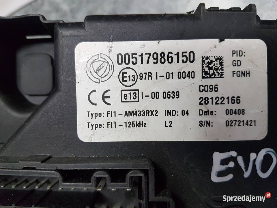 FIAT GRANDE PUNTO EVO 125 MODUL BSI PUSZKA wielkopolskie Turek sprzedam