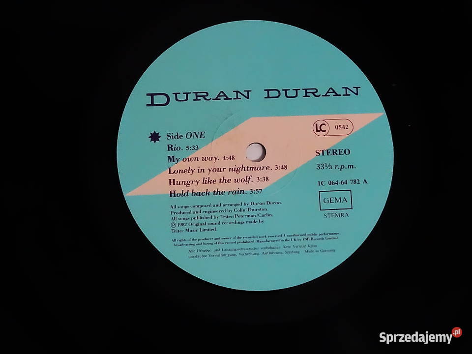 Duran Duran Rio pyta winylowa wydanie EMI lubelskie Biłgoraj