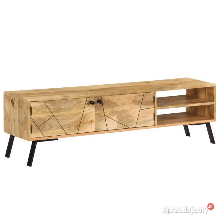 Szafka pod telewizor lite drewno mango 140 x 30 Warszawa
