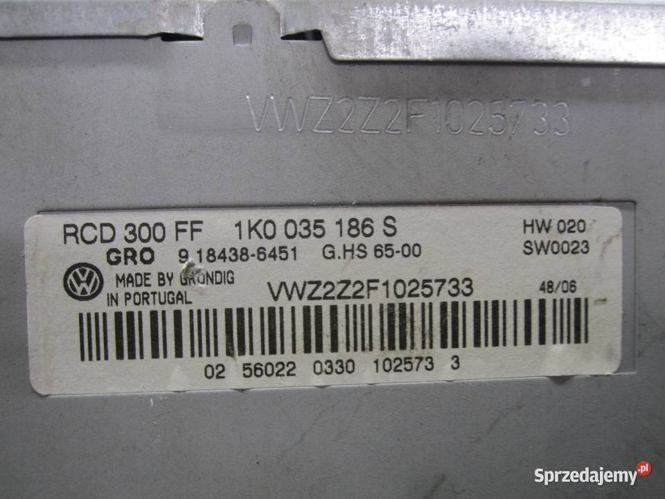 VW JETTA 07r radio CD 1K0035186S świętokrzyskie sprzedam
