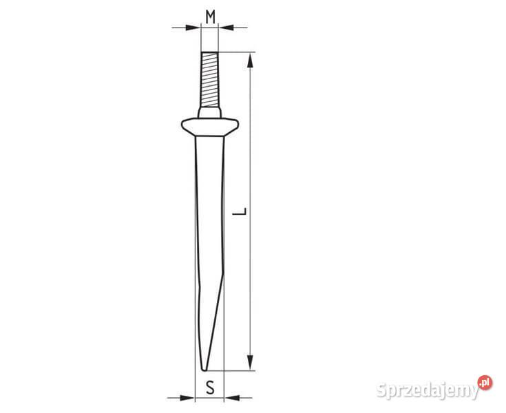 Ząb brony polowej prosty M16 16 x 255 mm Kamionna