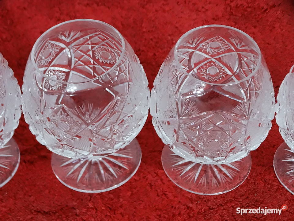 Kryształowe kieliszki do koniakubrandy Komplet lubelskie Biłgoraj sprzedam