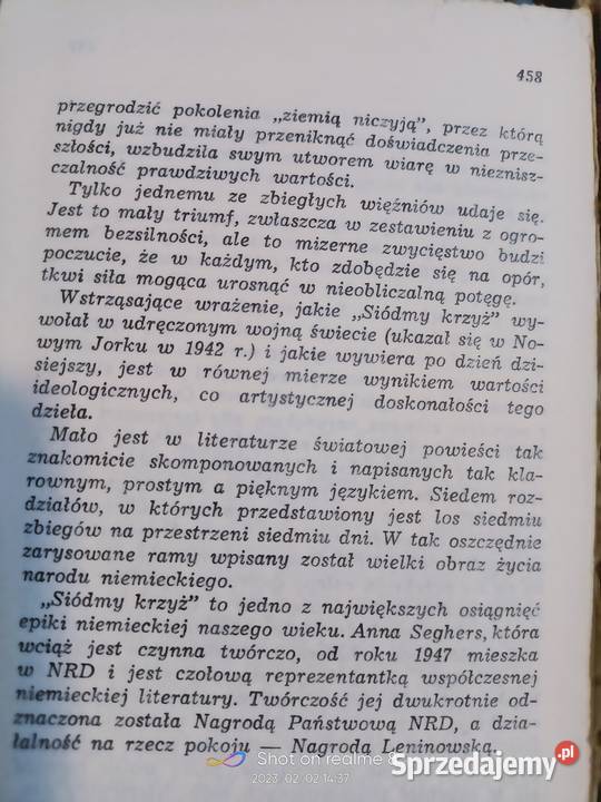 Seghers książki Siódmy krzyż księgarnia Praga Warszawa sprzedam