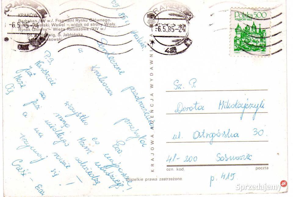 KRAKÓW BARBAKAN RYNEK ZAMEK RYNEK GŁÓWNY Krynki