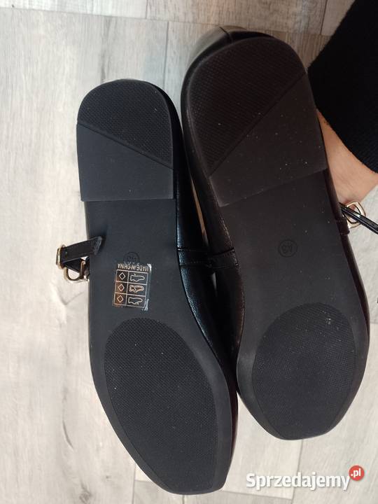 4243 Czarne baleriny wieczorowe z zapięciem NOWE Kraków