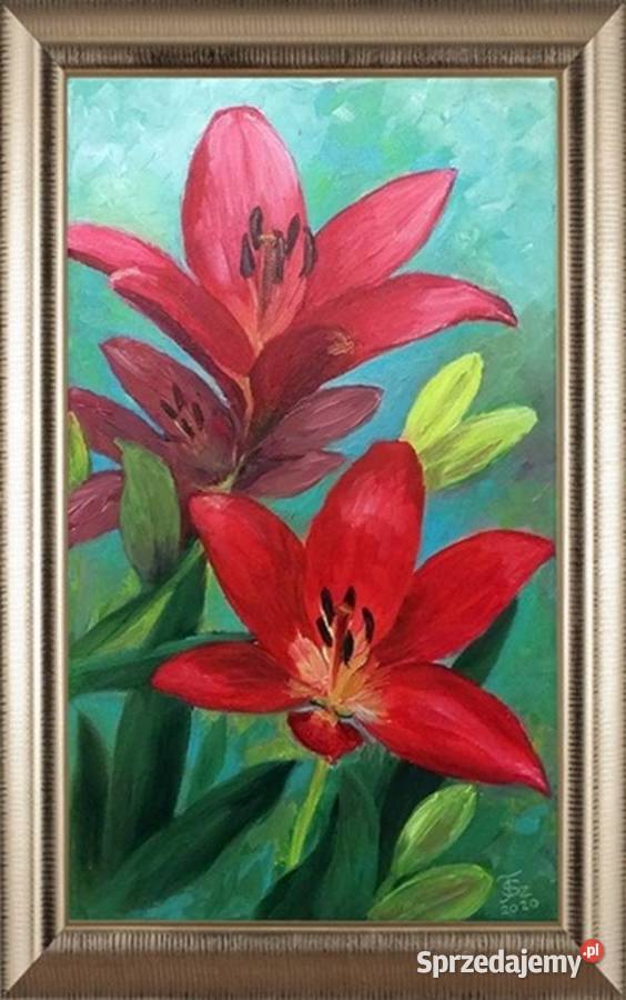 Obraz olejny Czerwone lilie Lublin