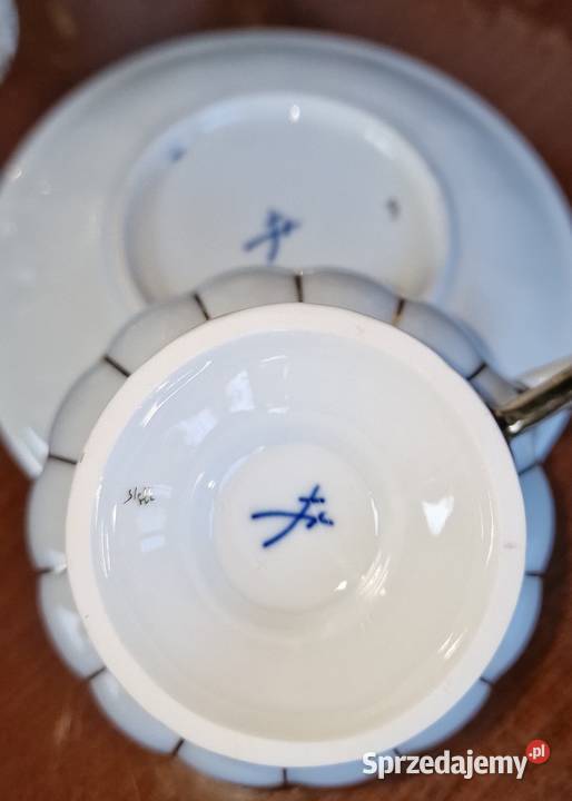 MiśniaMeissen XForm serwis kawowy 6osób z dużym Nałęczów