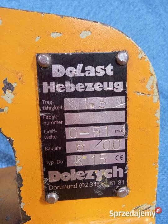 Uchwyt transportowy chwytak do blach 15t Szemud