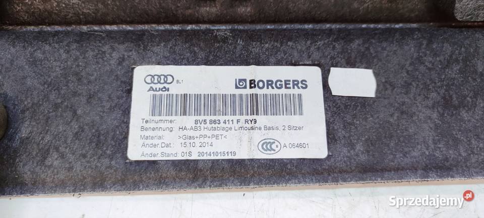 PÓŁKA TYLNA TYŁ AUDI A3 8V SEDAN 8V5863411F RY9