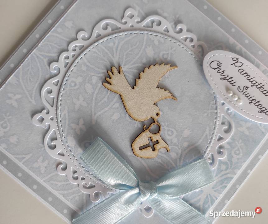 Kartka ręcznie robiona na Chrzest Święty z