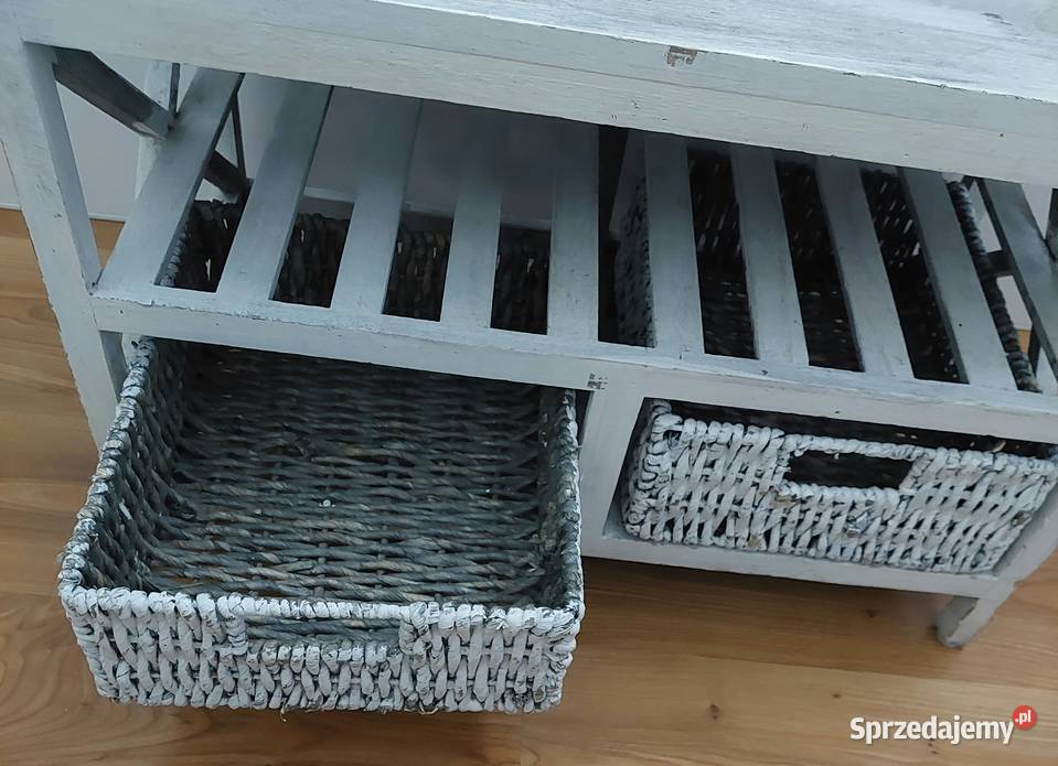 Lustro i szafka na buty z wiklinowymi koszykami małopolskie Chrzanów
