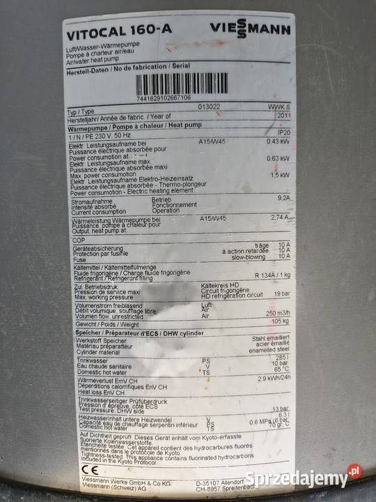 Pompa CWU Viessmann vitocal 160A Pompy ciepła wielkopolskie