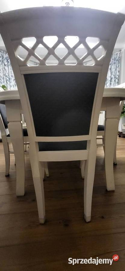 Stól rozkladany 100x400 bialy z 10 krzesłami sprzedam
