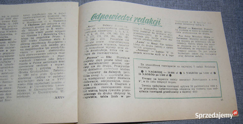 czasopismo vintage Krzyżówka 1984Dvin Antykwariat Bartków