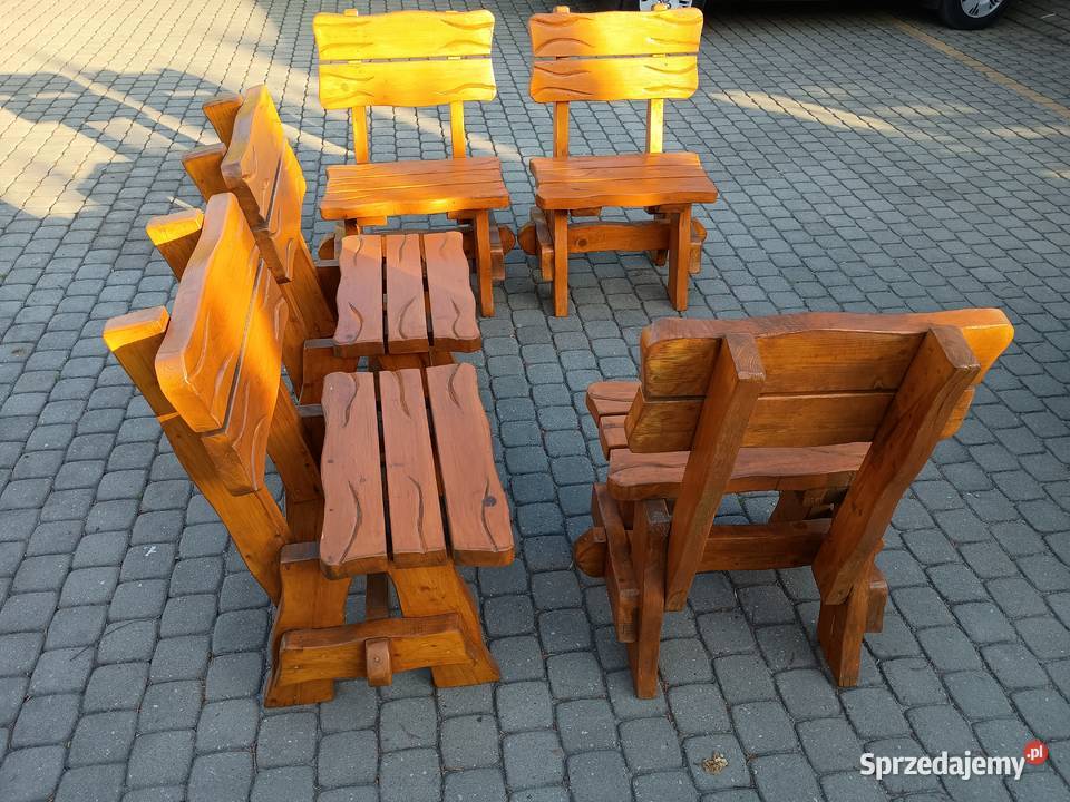 Komplet ogrodowy z drewna Kowalki