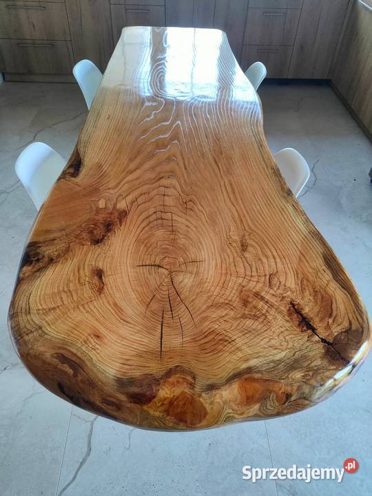 Stół z jednego bala 280x100x10 dąb live edge oak 280cm Przysucha