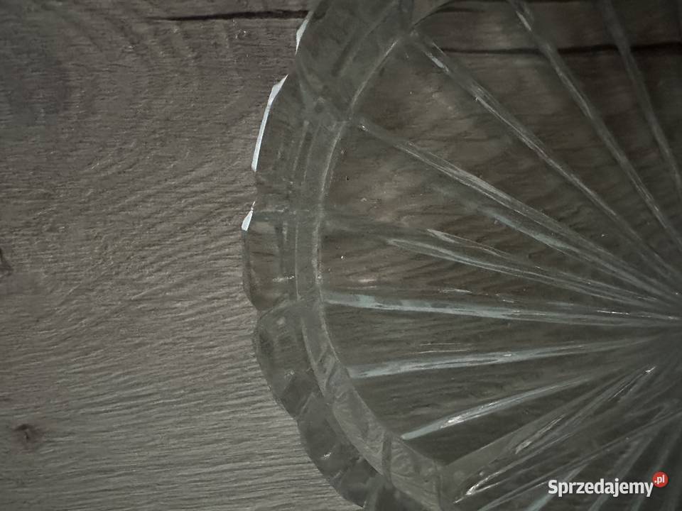 Talerz kryształowy z lat PRLu Łódź