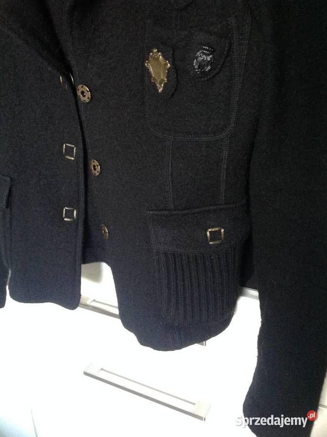 Piękny Żakiet Czarny Wełniany Damski NC NICE Nowa Sól