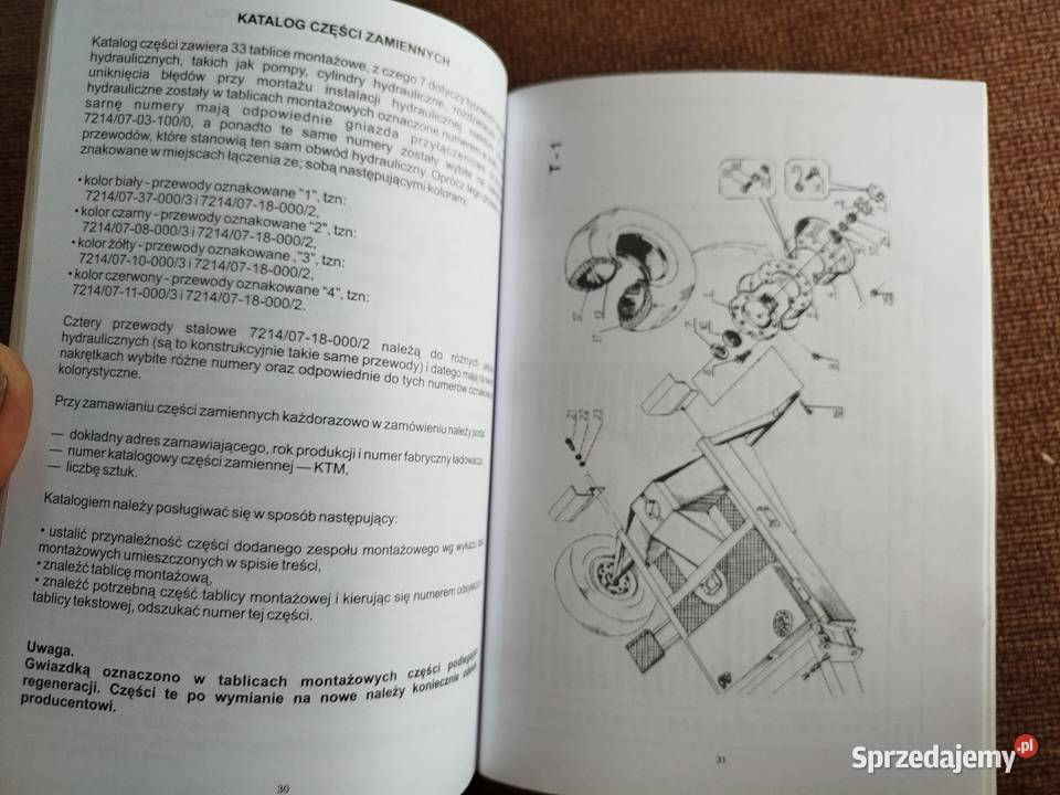 Katalog części i instrukcja obsługi ładowacz sprzedam