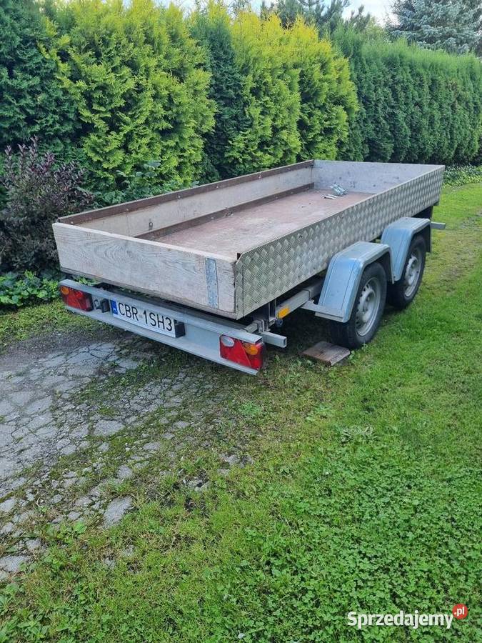 Przyczepa dwuosiowa 2019r 305x125 aluminiowa Jabłonowo Pomorskie sprzedam