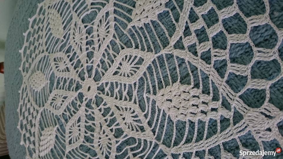 Serweta z białego kordonka średnica 45 Bolesławiec sprzedam