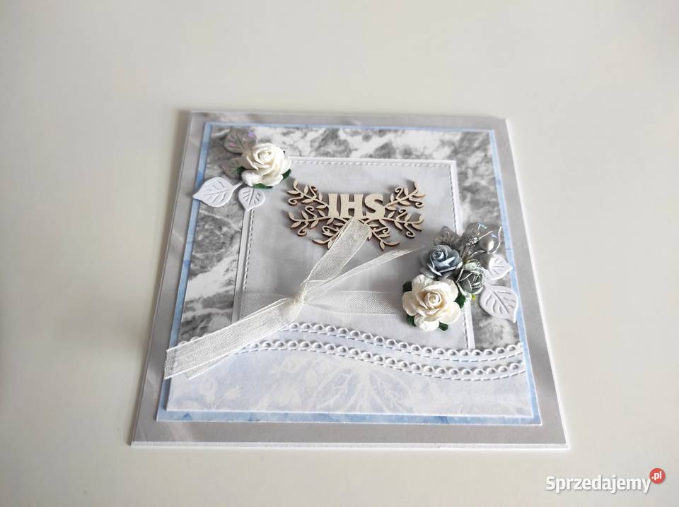 Kartka ręcznie robiona Komunia Święta Łódź