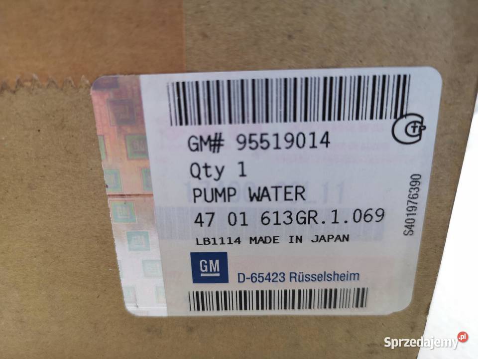 POMPA WODY OPEL AGILA B 0814 12 ORYGINAŁ ASO sprzedam