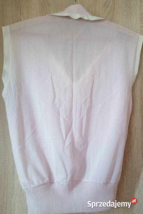 Bluzka damska bez rękawów z szalowym kołnierzem Bluzki i koszule