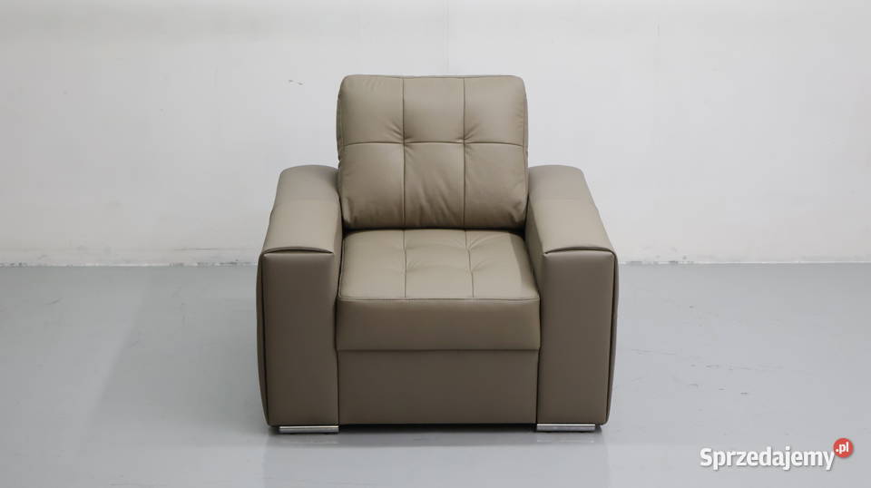 FOTEL SKÓRA naturalna MADRAS 4119 popielata Fotele Poznań