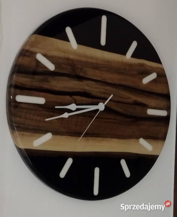 Zegar Drewno z żywicą ścienny Wyposażenie wnętrz lubelskie Zamość
