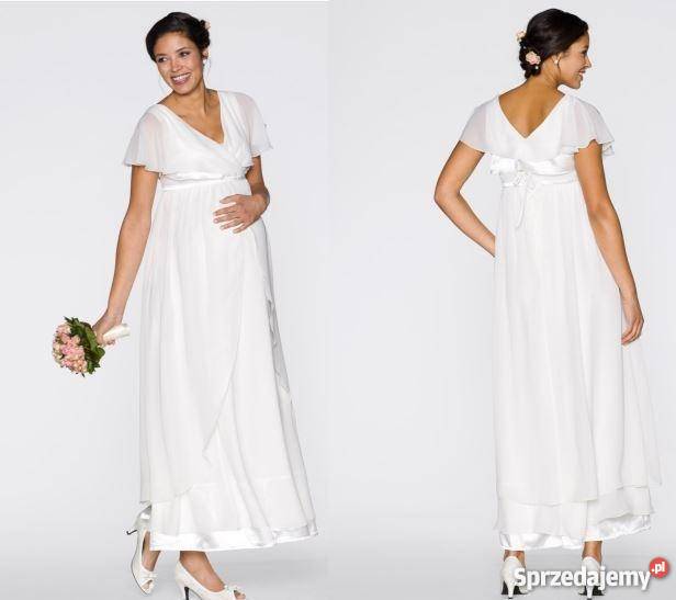 Sukienka ślubna ciażowa rozmiar 40 kujawsko-pomorskie Golub-Dobrzyń