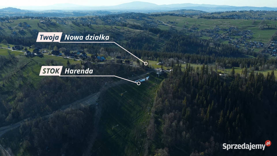 Działka budowlana I Prąd I Stacja SKI Harenda małopolskie Suche sprzedam
