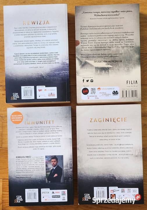 Zestaw 4 książek Remigiusz Mróz Rok wydania 2016 Warszawa