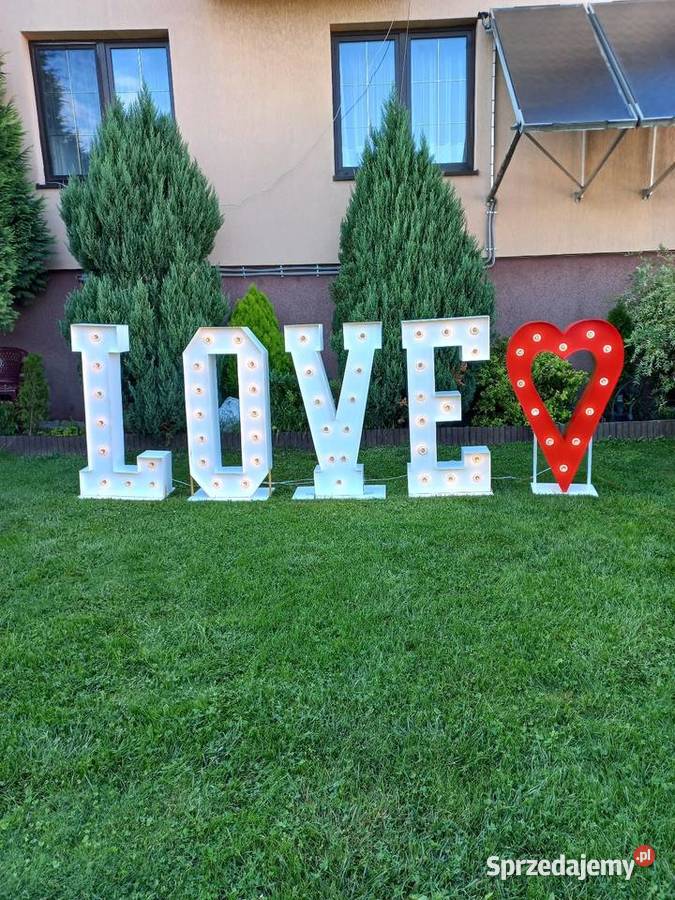 Fotobudka cyfry led 18 40 50 napis LOVE Miłość obsługa imprez