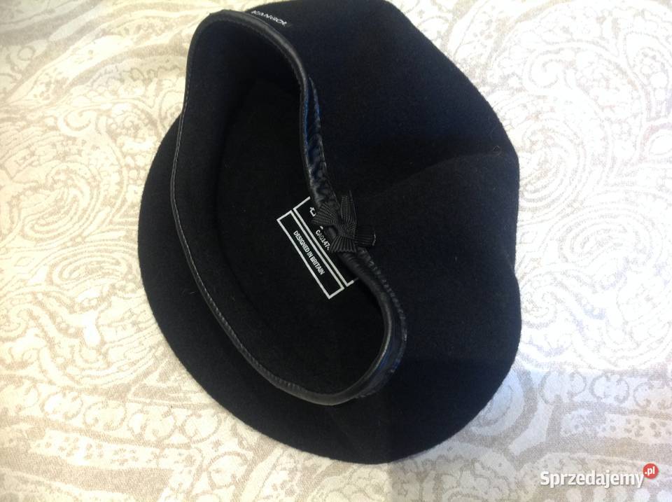 Beret Wełniany Czarny Damski KANGOL Wełna 100 Dla kobiet Nowa Sól sprzedam