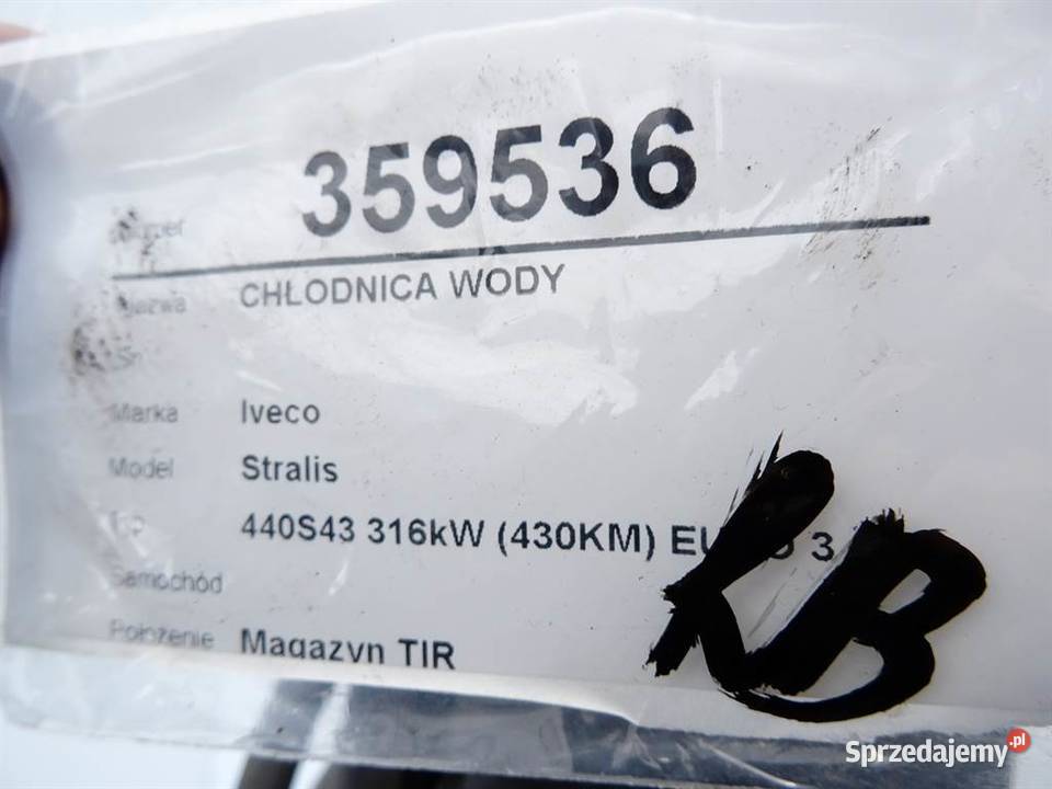 CHŁODNICA WODY IVECO STRALIS I 103 430 RADIATOR podkarpackie sprzedam