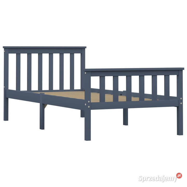 Rama łóżka szara lite drewno sosnowe 100 x 200 208cm Warszawa