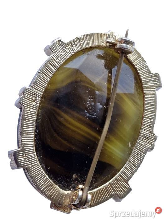 VINTAGE KOSTIUMOWA BROSZKA SPHINX ART DECO SZKŁO Częstochowa