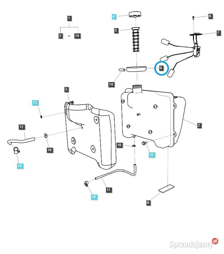 Osłona wlewu paliwa TRG040 LS Tractor 40194082 Tajęcina