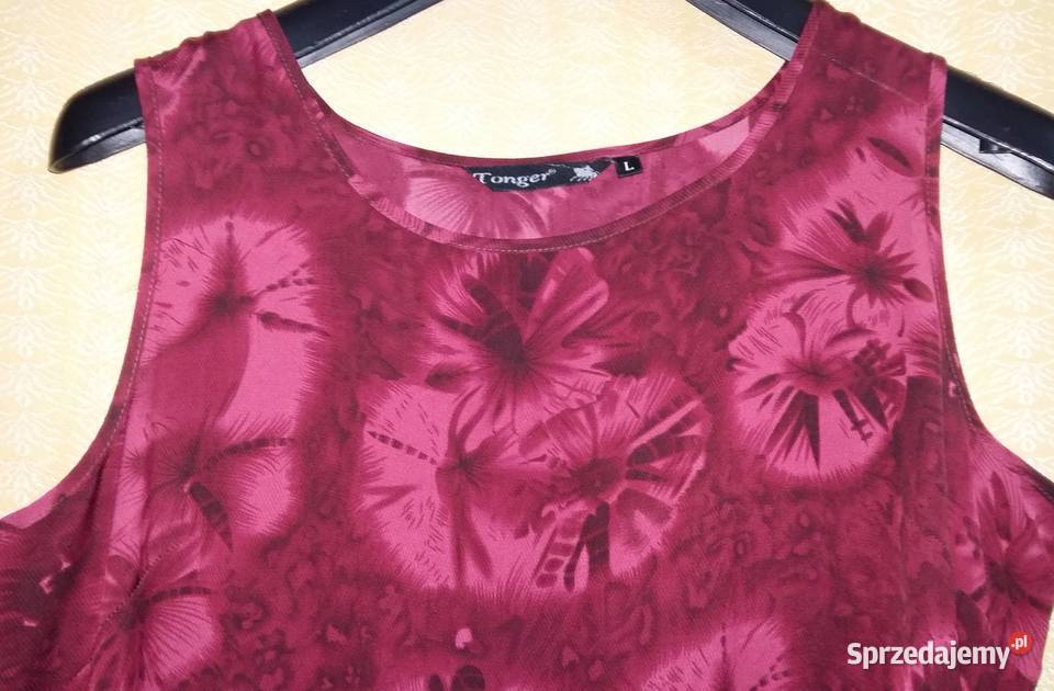 Sukienka na ramiączkach w wiśniowym kolorzedługa Rozmiar 40(L) Łódź