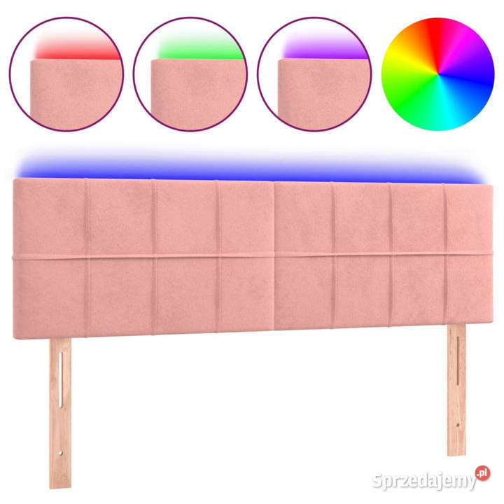 Zagłówek do łóżka z LED różowy 144x5x7888 Warszawa sprzedam