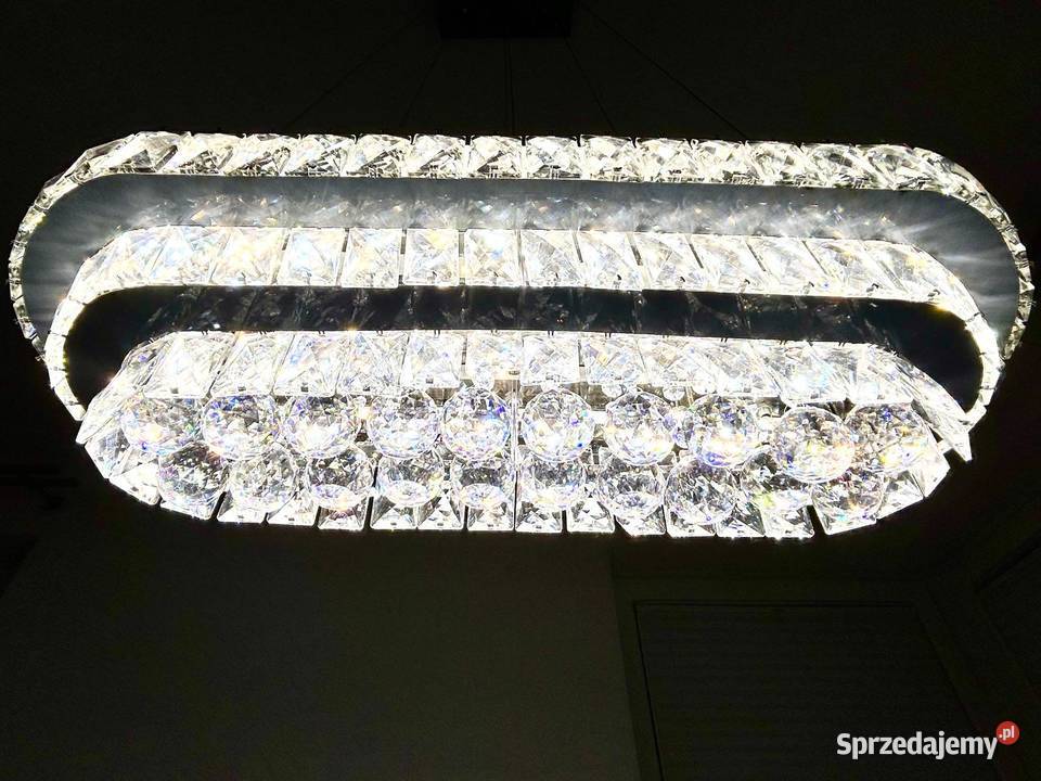 Żyrandol lampa kryształowa owalna wisząca led mazowieckie Warszawa